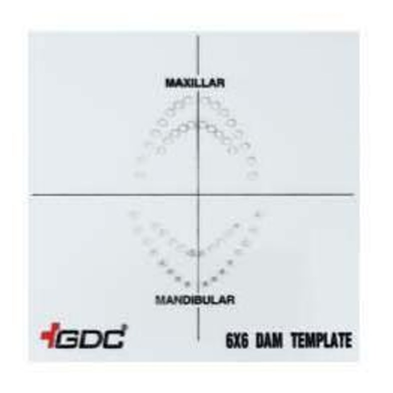 RUBBER DAM TEMPLATE 6"X 6" RDT GDC | DentalMart